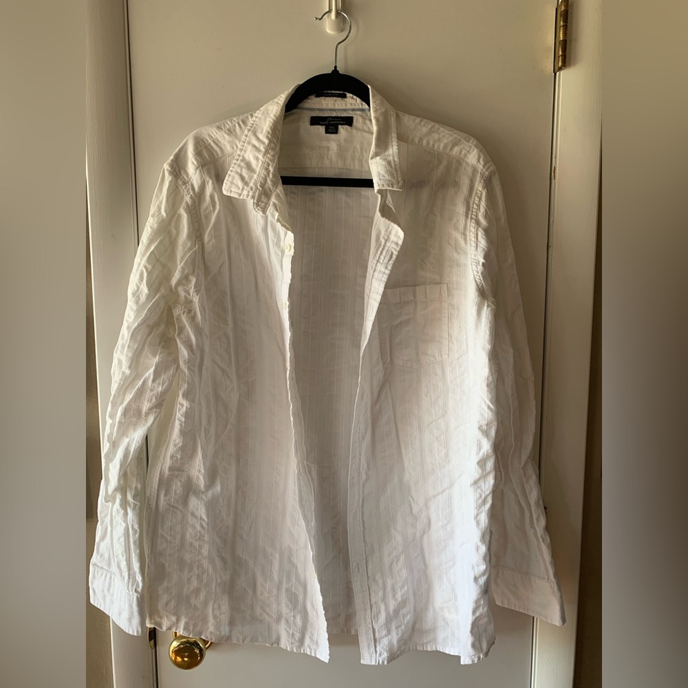 Marc Anthony White Casual Button Down Shirt